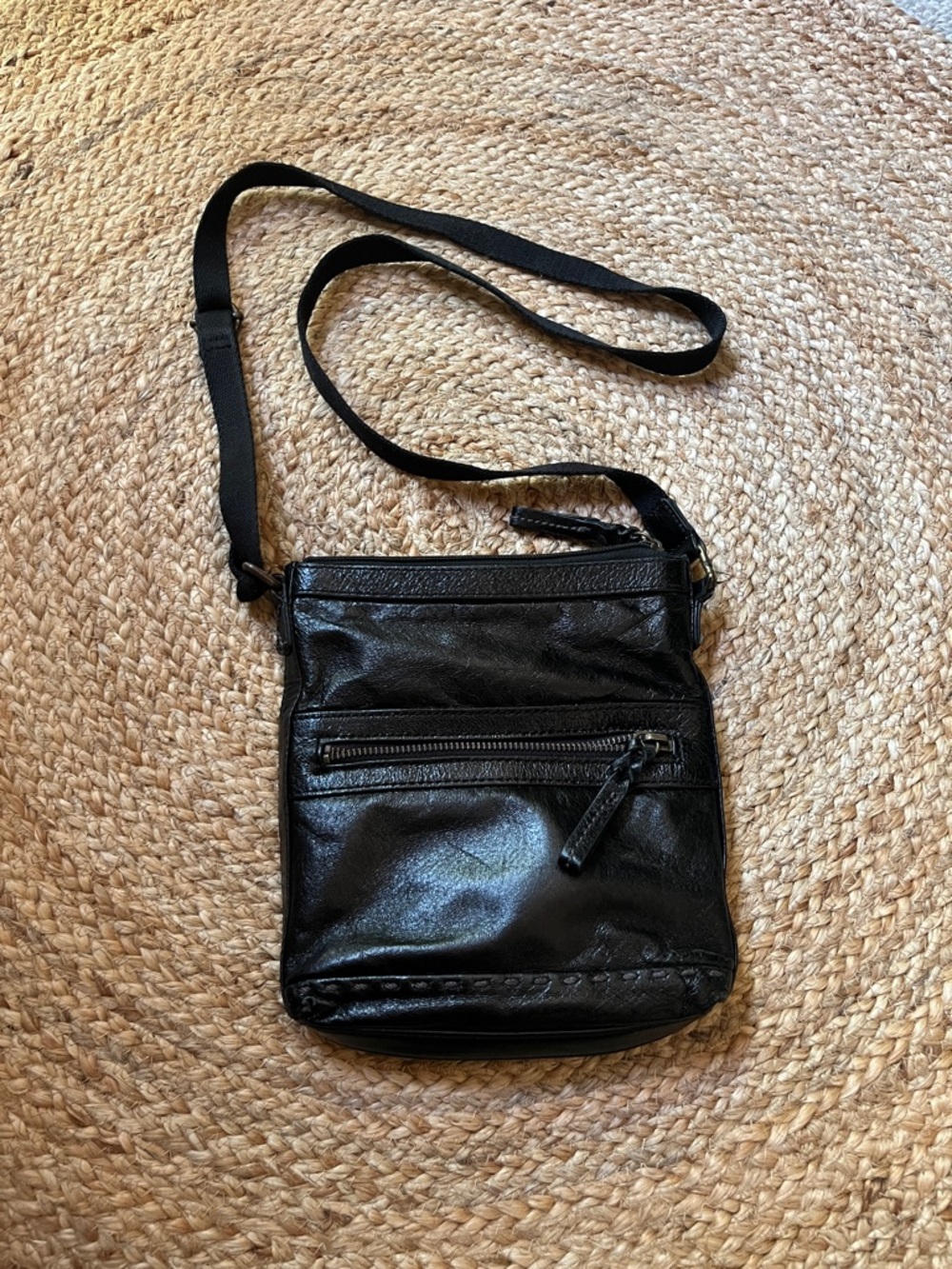 The Sak Black Leather Crossbody Bag
